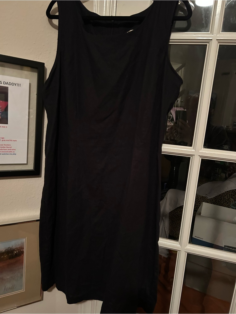 Kathie Lee Collection Black Sleeveless Midi Shift Dress
